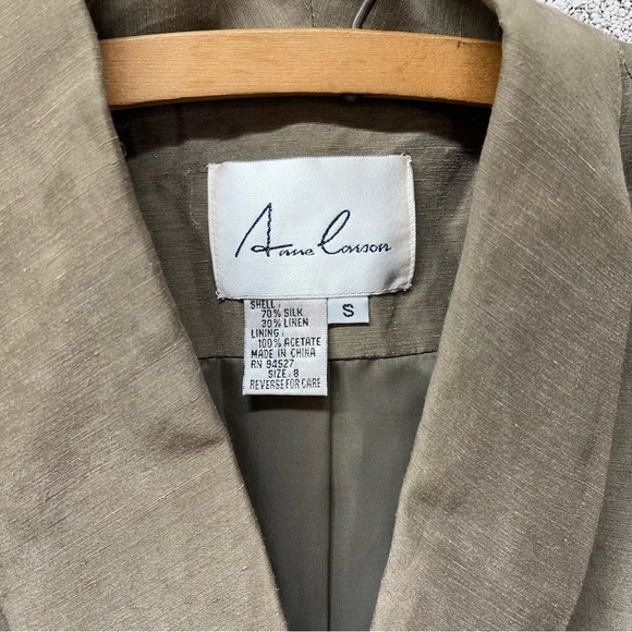 Vintage Anne Carson Linen/Silk Blend Double Breasted Blazer - Picture 4 of 9